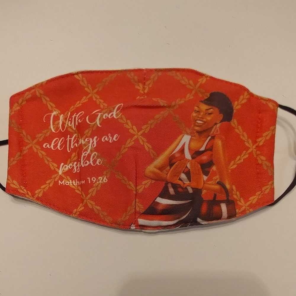 Red/White Face Mask - Picture 3 of 6